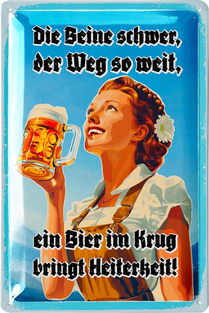 LANOLU Blechschilder retro Bier Bar Deko, Metallschilder mit Spruch für Partyraum, Küche, Bardeko, Cocktail Schild als Geschenk 20x30cm