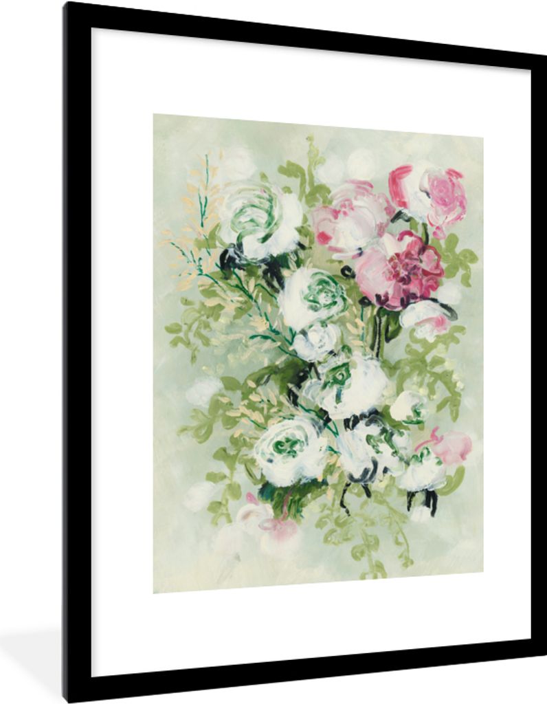 MuchoWow Gerahmtes Poster Pflanzen - Blumen - Grün - Natur 60x80 cm - Poster mit Schwarzem Bilderrahmen Wandposter Rahmen Foto Bilder - Wohnzimm...
