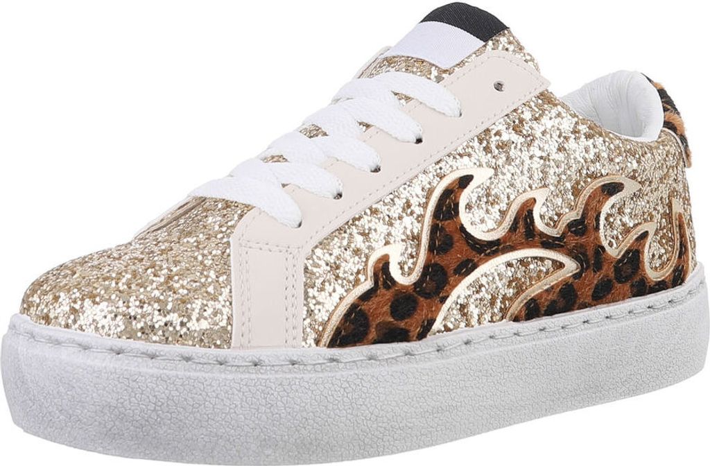 Ital-Design Damen Freizeitschuhe Wildlederoptik, Lederoptik, Synthetikoptik Sneakers Low 88930567 Gold Gr. 37
