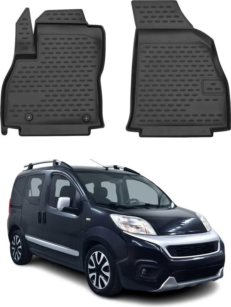 2008-2021 Fiat Fiorino Qubo tappetini TPE nero 2 pz