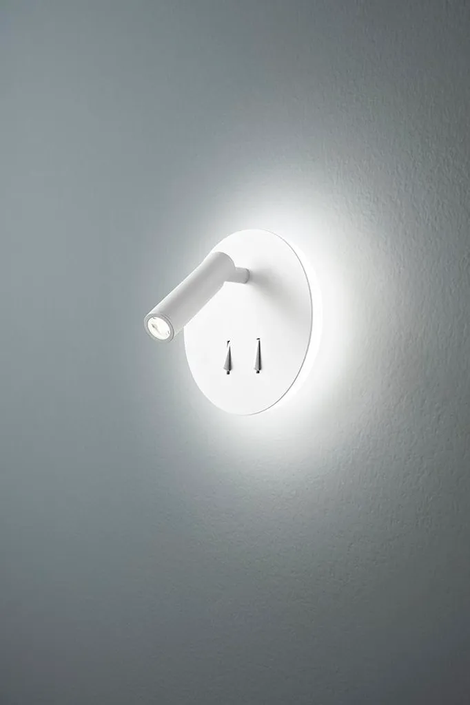 Applique Murale LED avec Liseuse Orientable Blanche 3000K Design Perenz