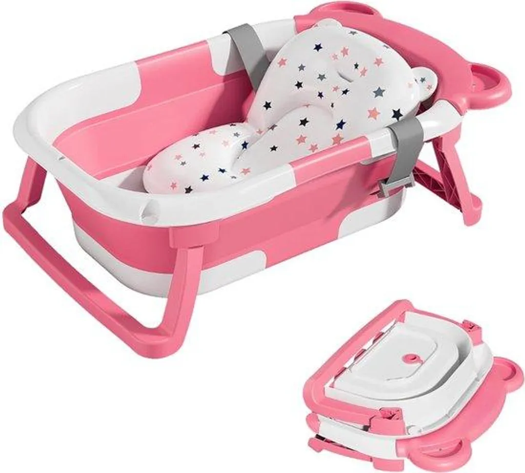 Baignoire bébé Roses 45 cm : bain sécurisé et kit de soins pratique
