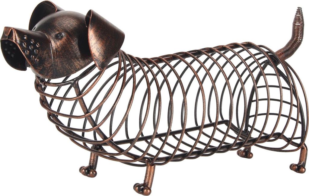 Weinkorkenhalter mit Dackel-Motiv, modern, lebensecht, Rostschutz, dekorativ für die Aufbewahrung von Sammlungen