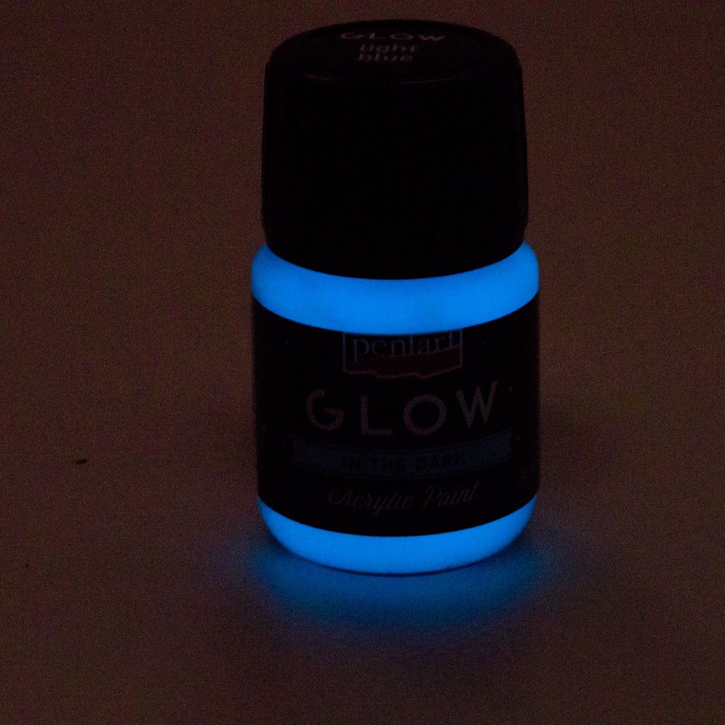 PENTART Leuchte im Dunkeln Acrylfarbe Glow in the dark hellblau 30 ml