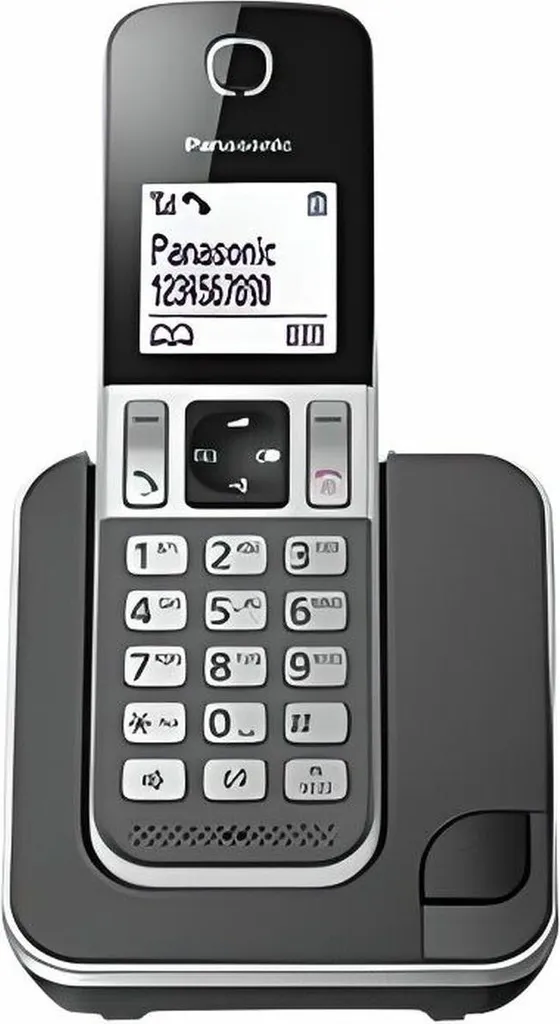 Téléphone de maison sans fil Panasonic Gris pour Appels Longue Durée