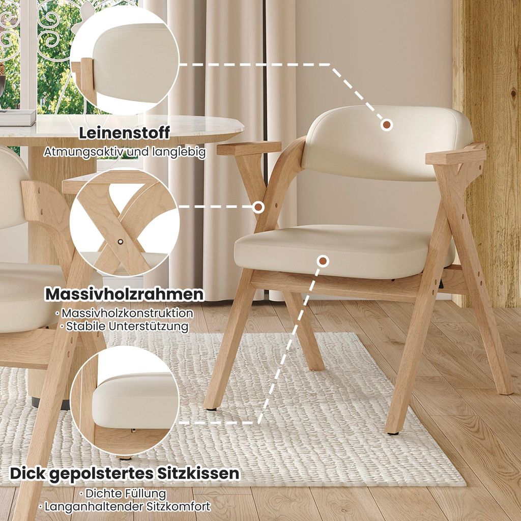 Flieks Klappbare Esszimmerstühle 6er Set, Küchenstühle
