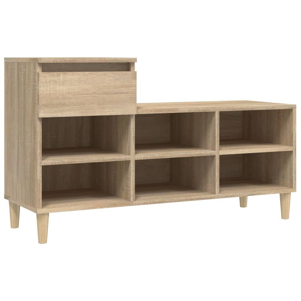 vidaXL Portascarpe in rovere Sonoma 102x36x60 cm Materiale Immagine del prodotto 