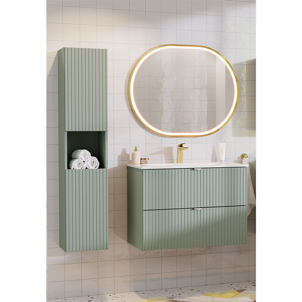 Badmöbel Set 3-teilig mit 80cm Waschtisch, grün, NEWPORT-56-GREEN
