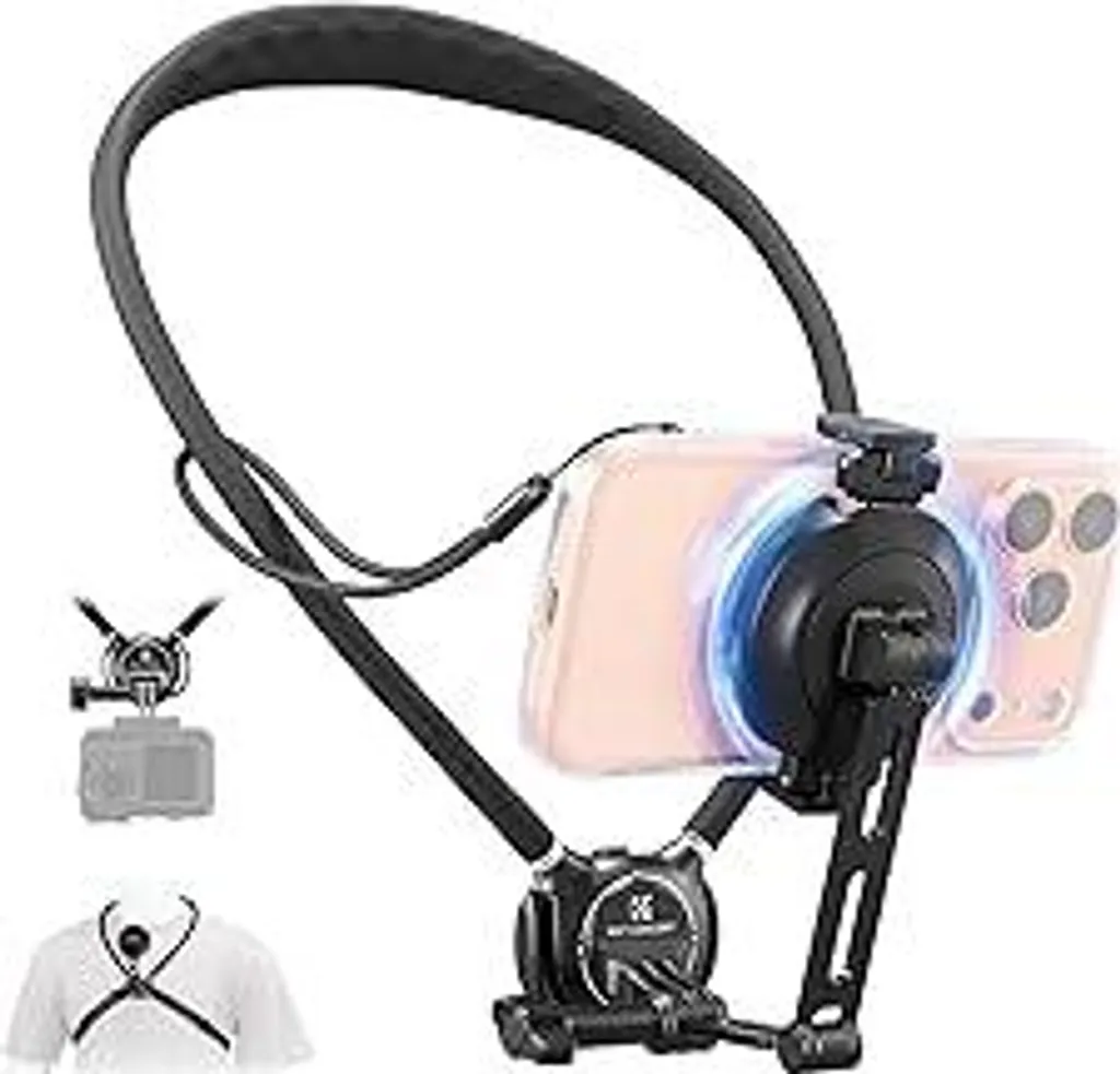 K&F Concept Supporto Collo Magnetico 2-in-1 per Smartphone Android iOS