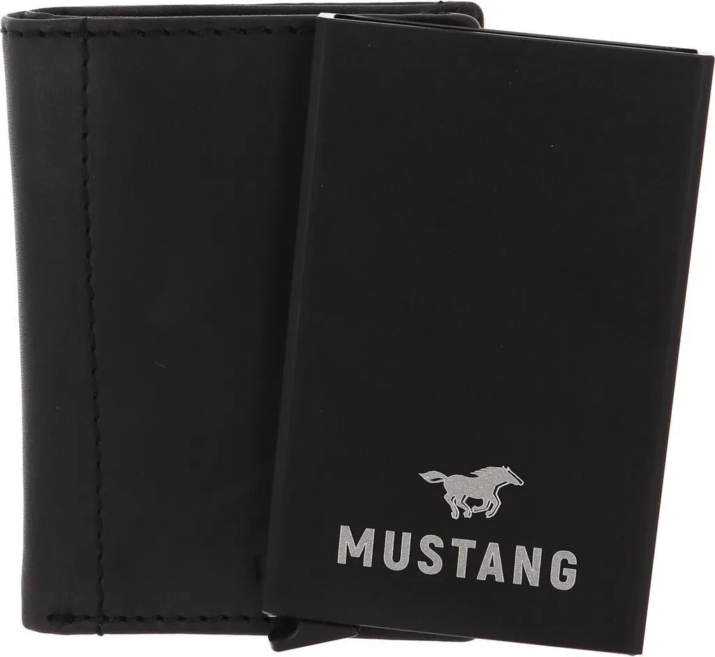 MUSTANG Temi Wallet Black - Porte-monnaie en cuir noir pour homme