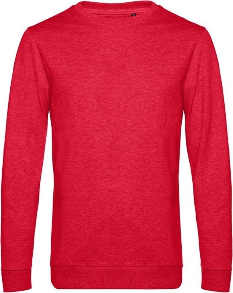 B&C - Sweatshirt für Herren angesetzte Ärmel BC4680 (XS) (Rot meliert)