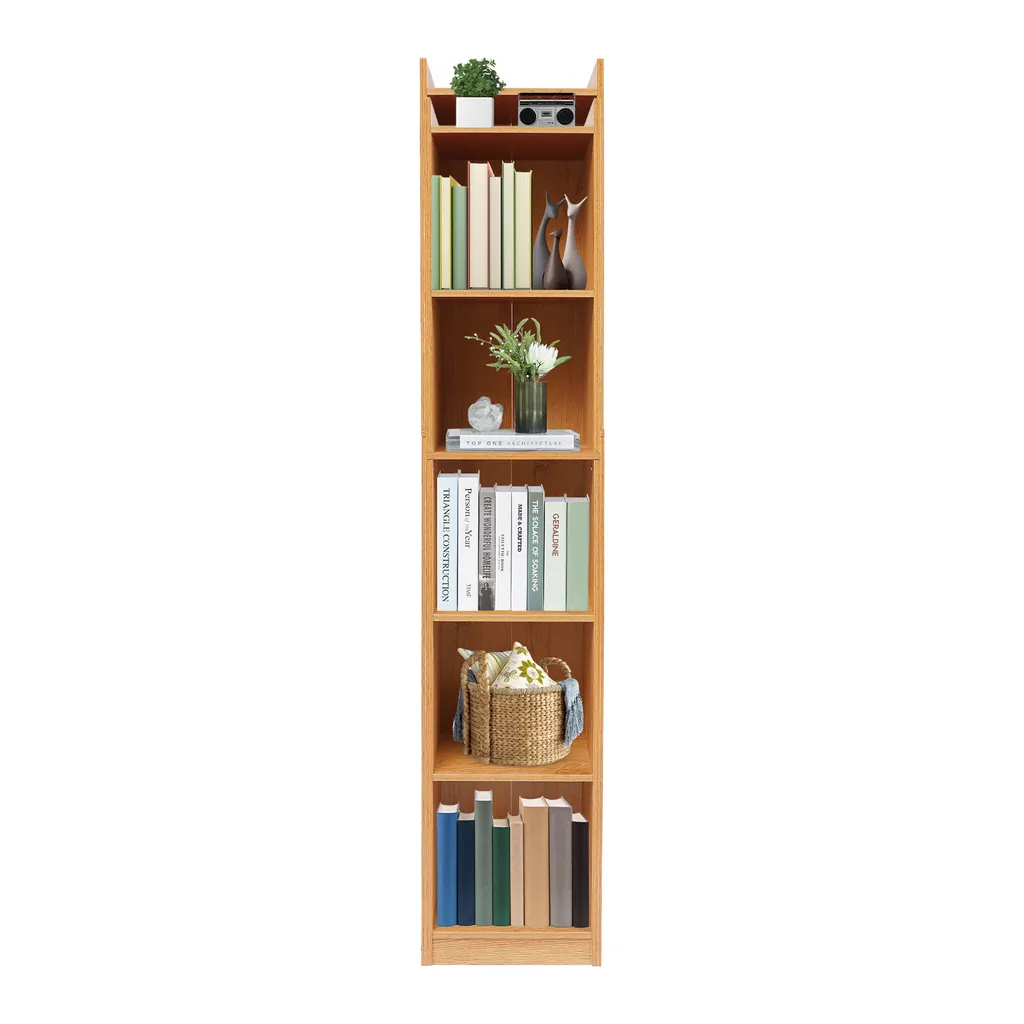 Bibliothèque étroite d'angle 152cm pour optimiser les coins perdus chêne