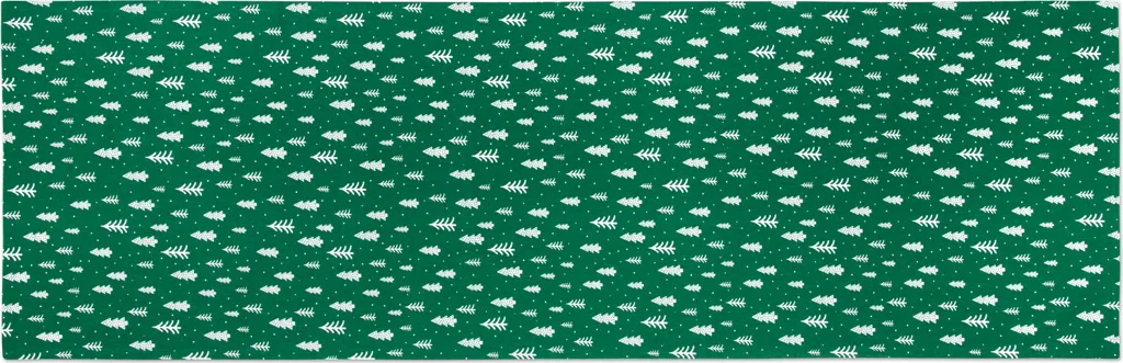 Chemin de Table en Coton Vert Green Winter Excelsa avec Serviettes Chic
