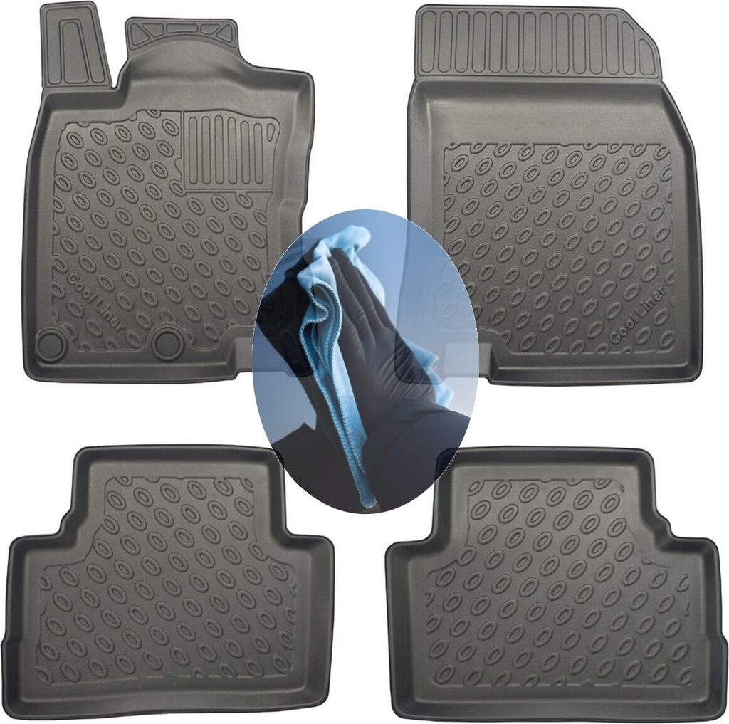 Z509369 TPE-Gummifußmatten kompatibel mit Nissan Qashqai Visia 2 J11 Steilheck Geländewagen SUV 5-türer 2013-