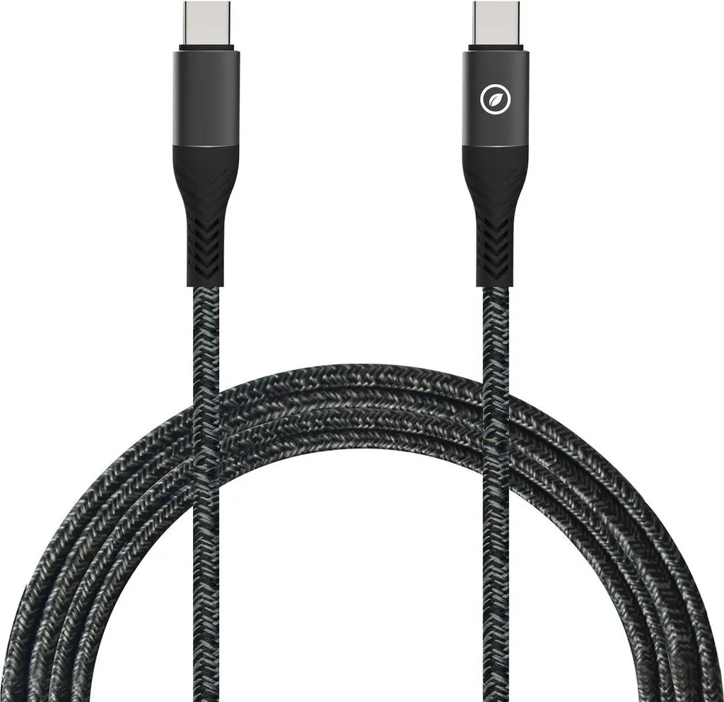 Cavo USB-C a USB-C Muvit for Change 1.2m Nero: Ricarica Eco-Friendly