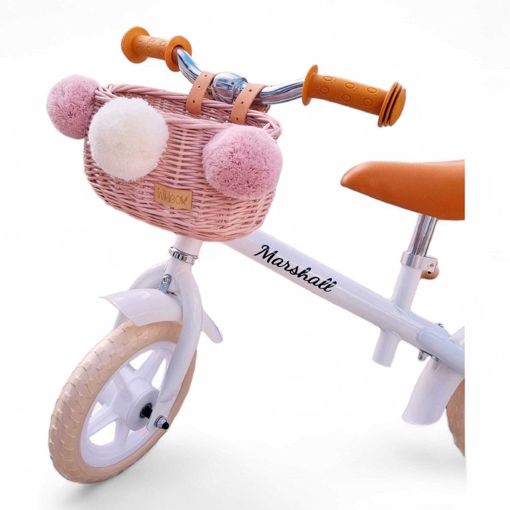 Weidenkorb für Laufrad, rosa, mit Riemen, Dumpy MINI mit Produktbild 