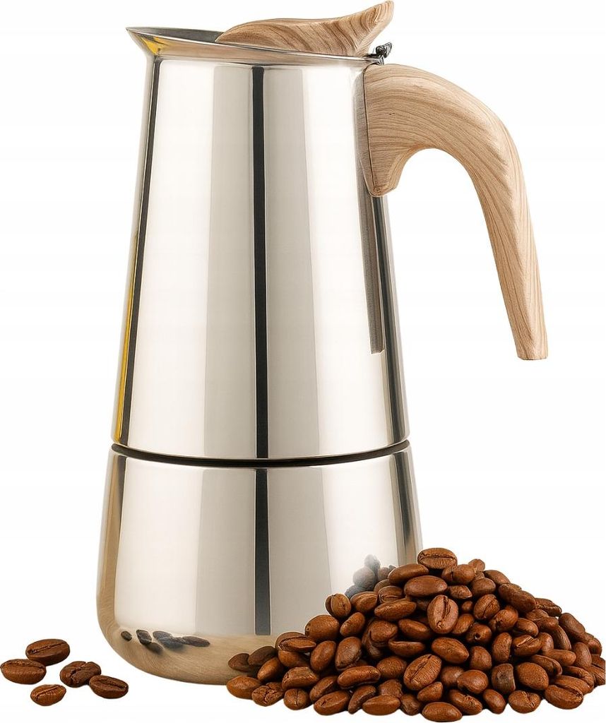 Montessa Espressokocher aus Edelstahl mit Holzgriff, 450ml Produktbild 
