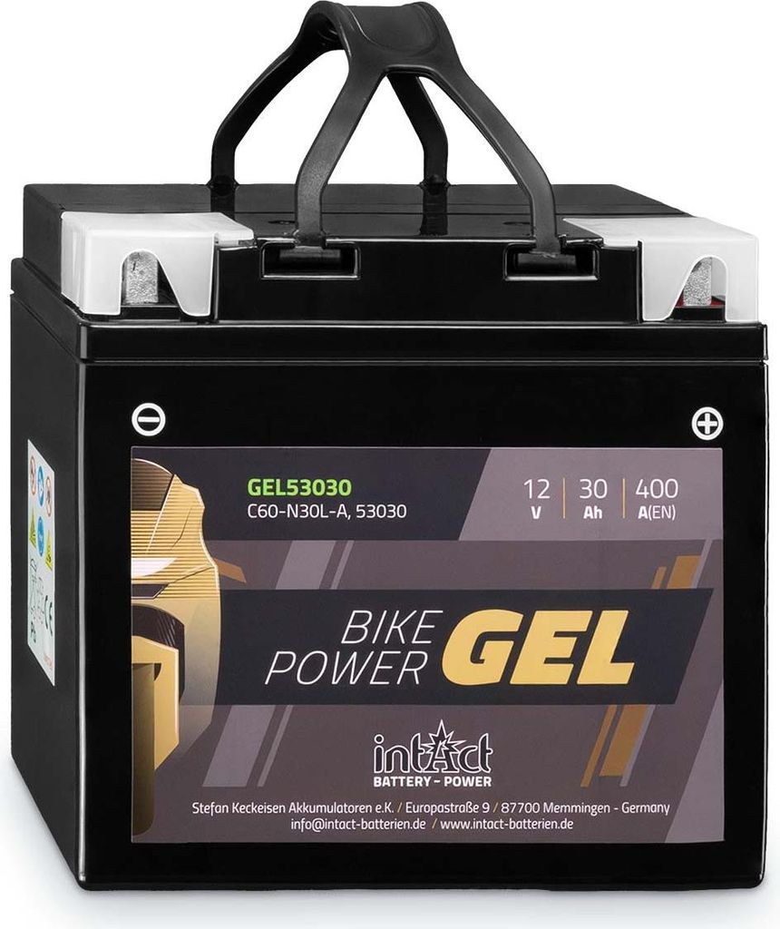 intAct Bike-Power Motorradbatterie GEL C60-N30L-A 12V 30Ah Produktbild 