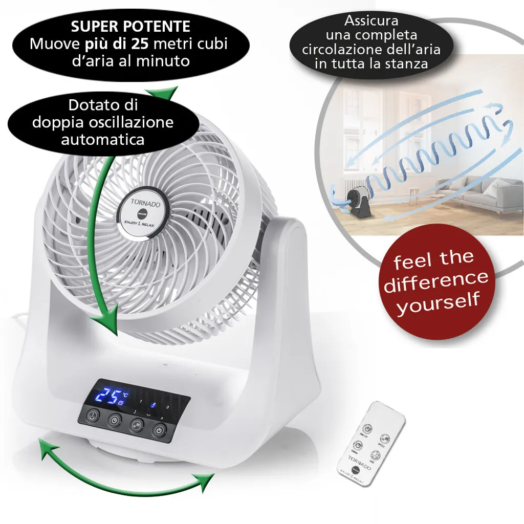 Ventilateur Macom Tornado 993 double oscillation avec télécommande - 3