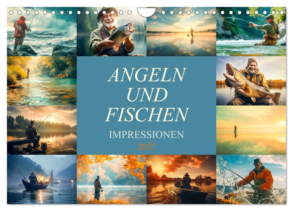 Angeln und Fischen Impressionen (Wandkalender 2027 DIN A4 quer), CALVENDO Monatskalender
