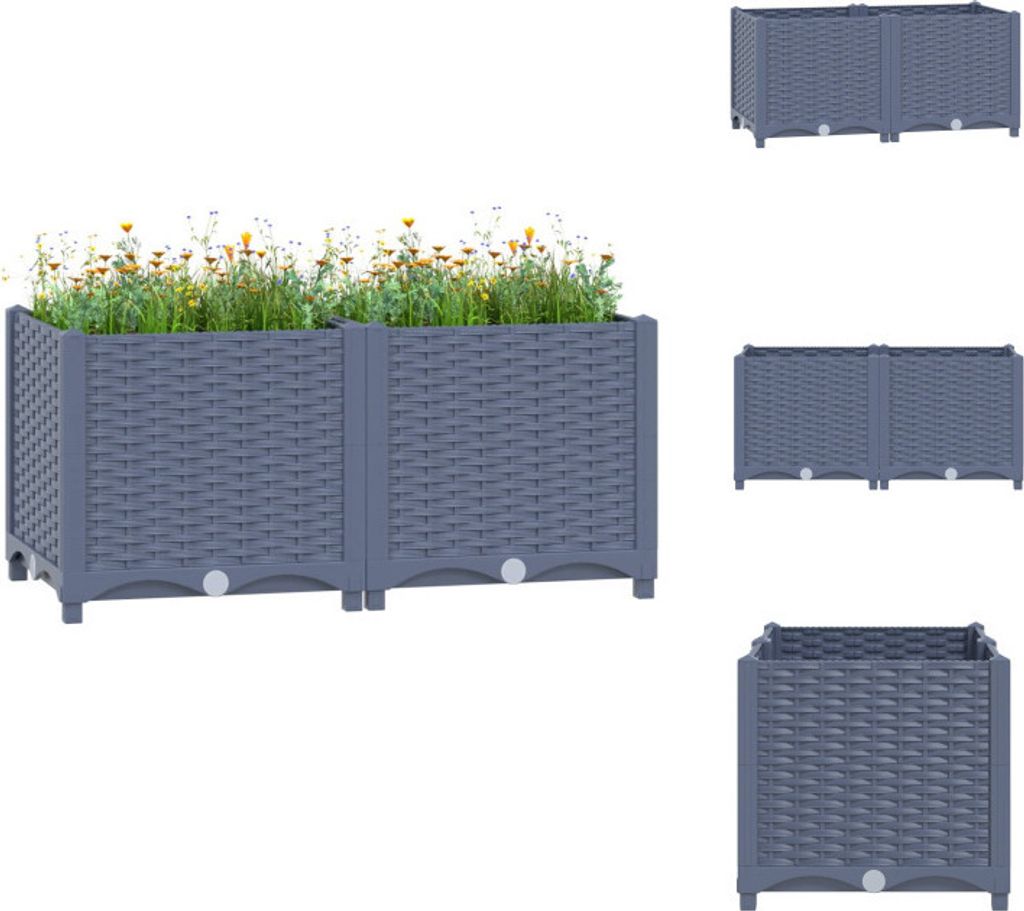 vidaXL Hochbeet 80x40x38 cm Polypropylen - Blumentöpfe & Pflanzgefäße