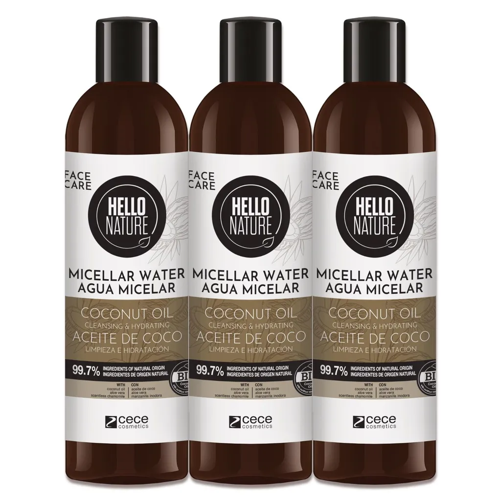 Démaquillant doux visage eau micellaire à l'huile de coco bio