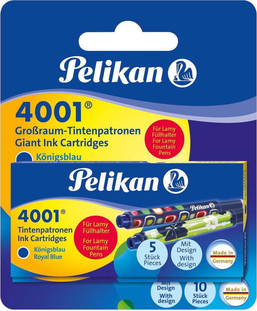 Pelikan 4001, Niebieski, Pióro wieczne, 10 szt., 5 szt., Zdjęcie produktu 