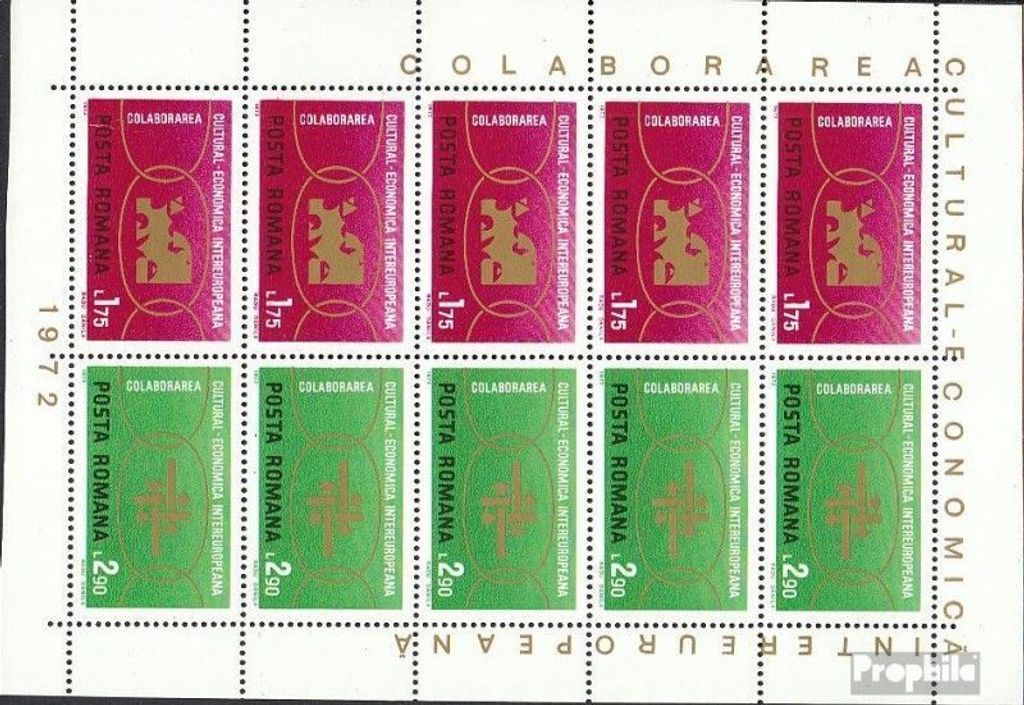 Briefmarken Rumänien 1972 Mi 3020-3021 Kleinbogen (kompl.Ausg.) postfrisch INTEREUROPA