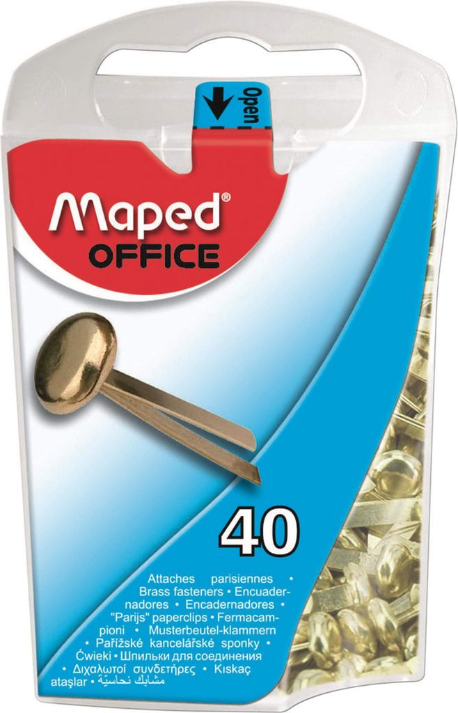 Maped Rundkopf-Musterbeutelklammern, aus Messing, 17 mm Immagine del prodotto 
