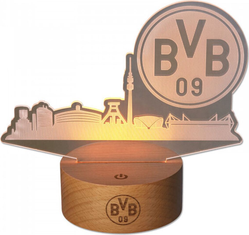 BVB Borussia Dortmund LED Leuchte mit Skyline Produktbild 