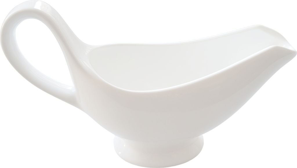 Sauciere aus Porzellan für Soßen, Dips und Dressings Volumen 250 ml Elegantes Design Großer Griff Farbe Weiß