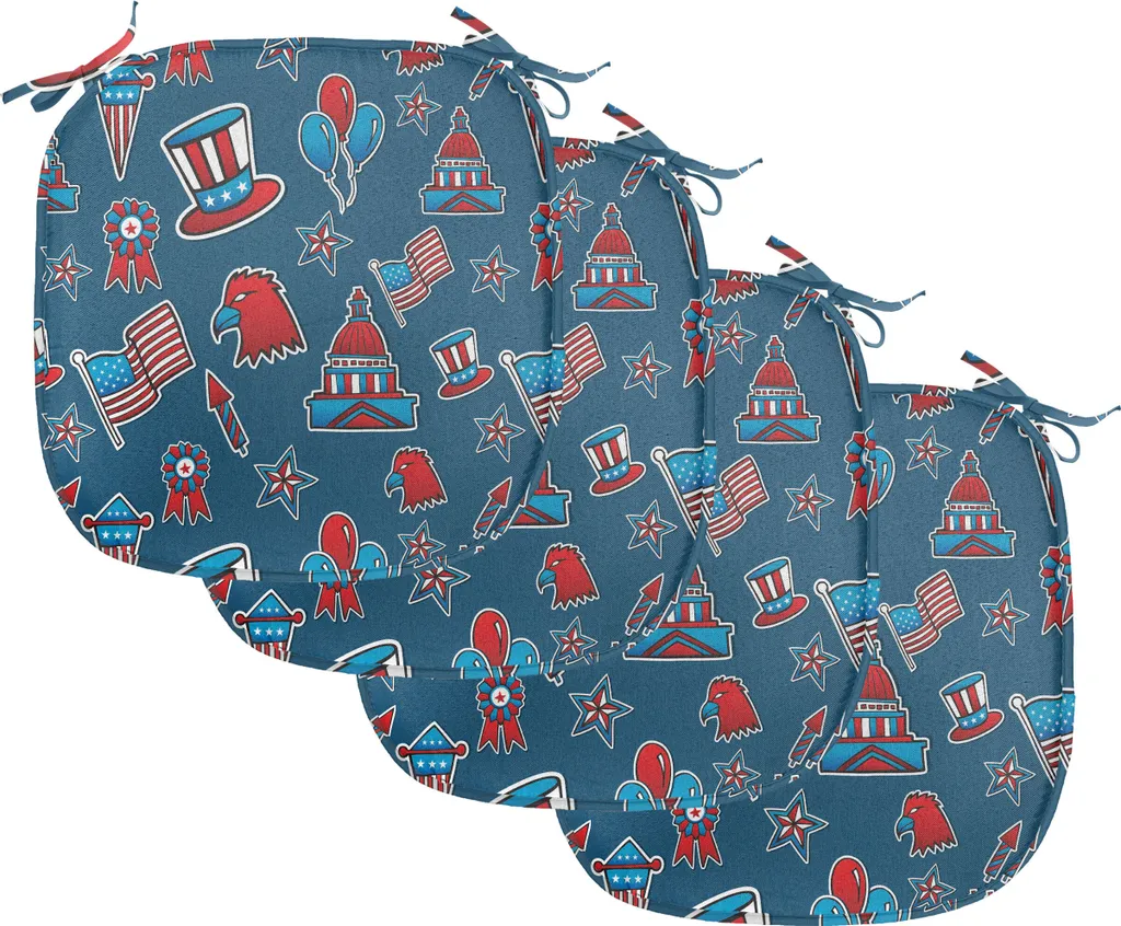 Set 4 Cuscini Patriottici 40x40 ABAKUHAUS Impermeabili per Sedie