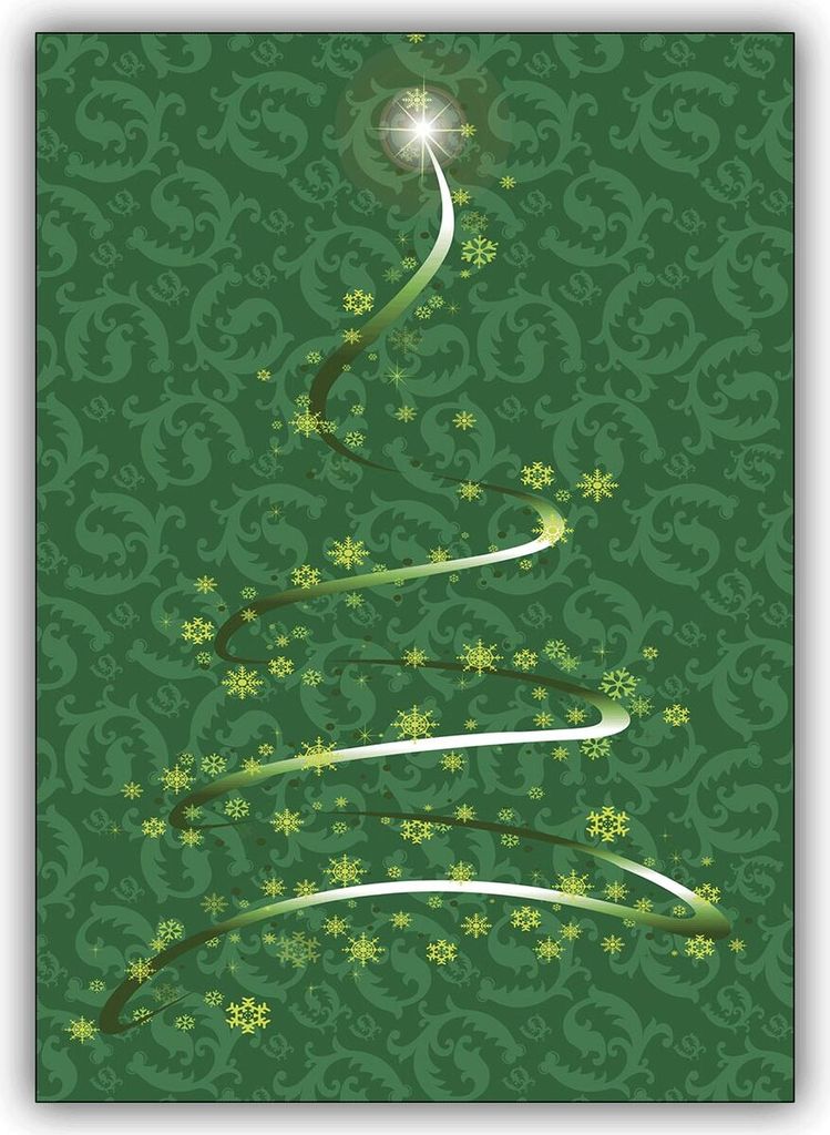Edle Weihnachtskarte mit Schneeflocken Weihnachtsbaum