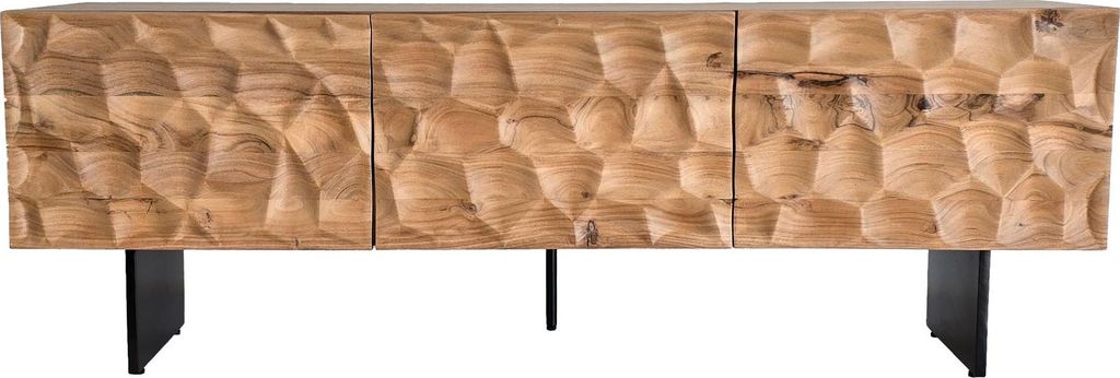 FineBuy Nízka skrinka z masívneho akátového dreva 160x56x37 Obrázok produktu 