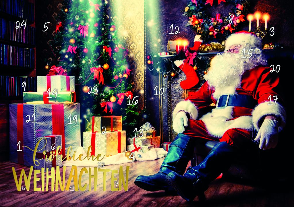Weihnachten Adventskalender - Glückwunschkarten im Format 21 x 14,8