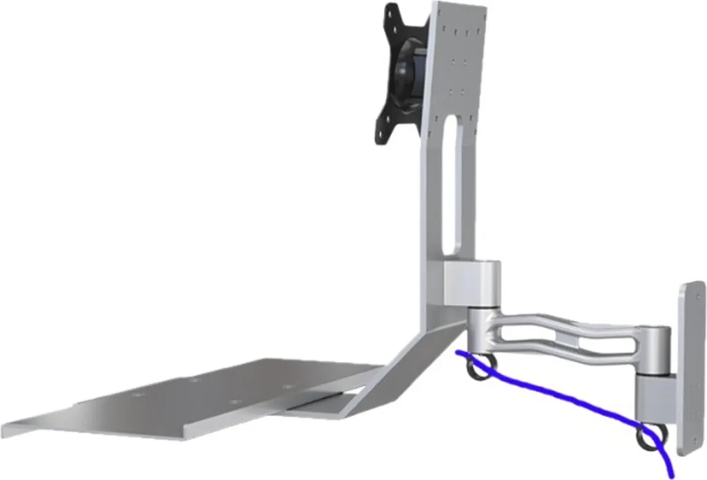 Support écran réglable hauteur et angle avec repose-clavier en alu - 10