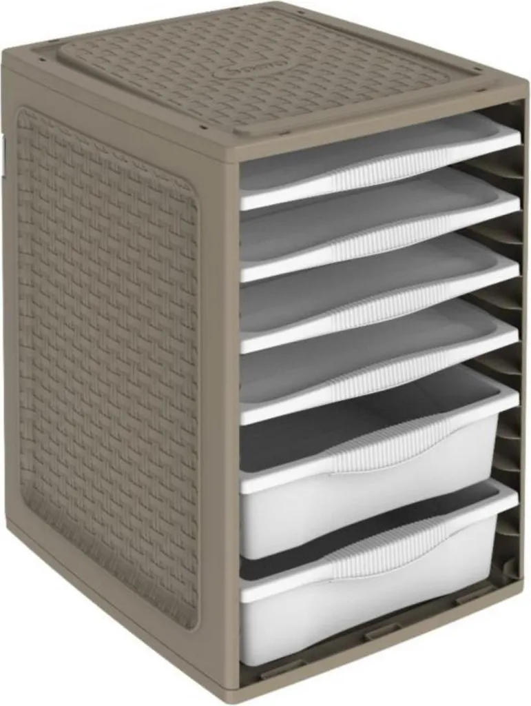 Malle de rangement ORDINO BAMA 34x41x53 cm, boîte plastique empilable