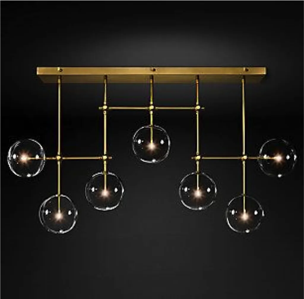 Lustre moderne linéaire 120cm Orbit line pour bureau et cuisine îlot