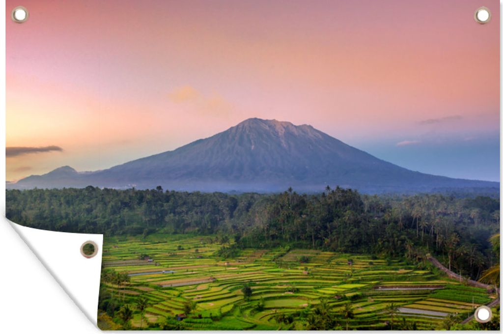 MuchoWow 120x80 cm Outdoor-Poster Gartendeko Sichtschutz Garten Poster für den Garten Bild eines Reisfeldes auf Bali