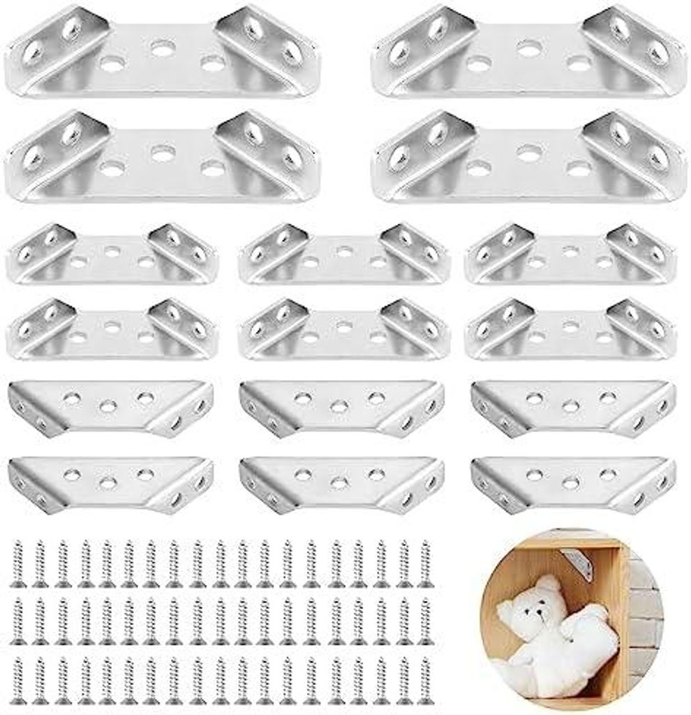32 Stš¹ck 2 mm Dicke Winkelverbinder Dreiecksstš¹tze Dreieckshalterung Edelstahl Eckwinkel 60*30mm Dreieck Form Ecke Klammer, Eckhalterung Wink...