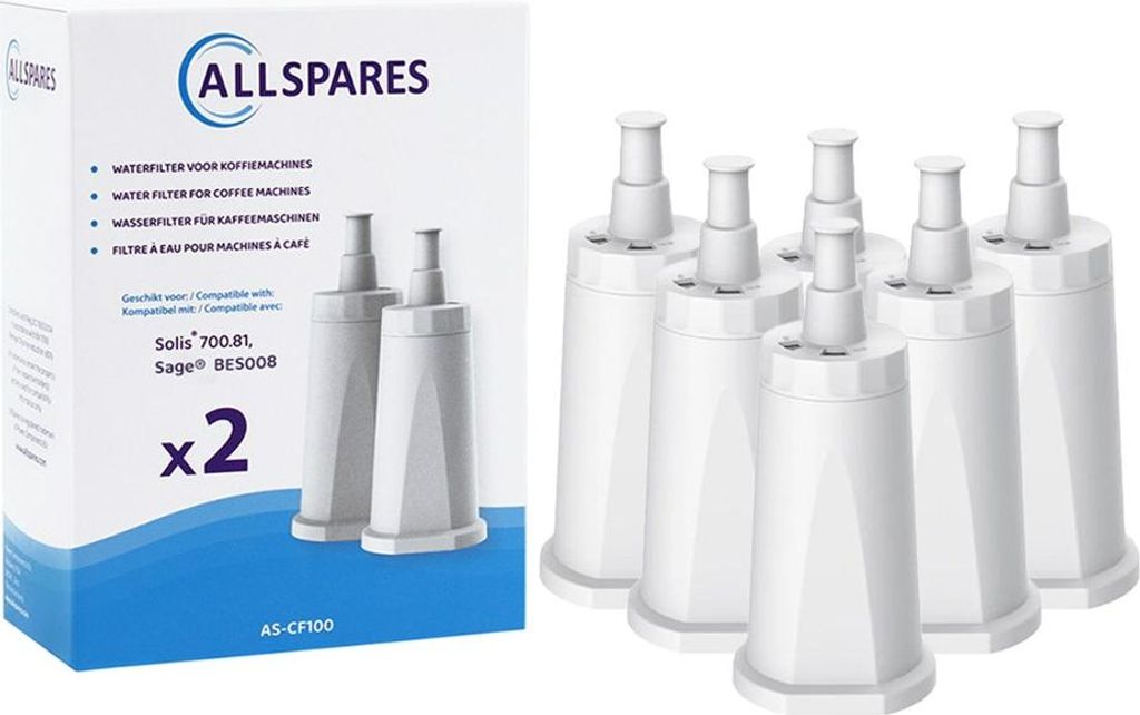 AllSpares Wasserfilter (6x) geeignet für Sage Kaffeemaschinen Ersatzfilter für
