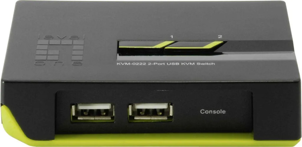 Switch KVM 2 PC pour Télétravail LevelOne ViewCon KVM-0222 USB et VGA
