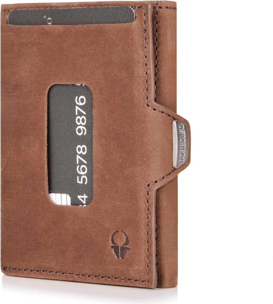 DONBOLSO Slim Wallet in Vera Pelle: Portafoglio RFID Sottile e Compatto