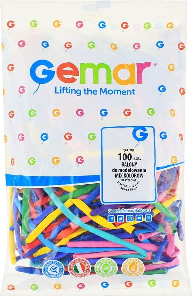 Modellierballons, bunt, MIX, 100 Stück – Godan Produktbild 