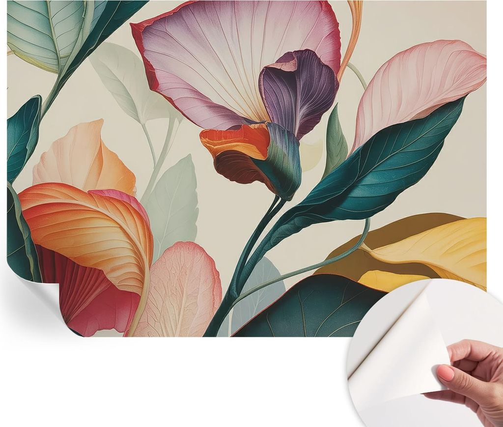 Selbstklebende Wandtapete - Dekorative Tapete für Wohnzimmer - Klebefolie für Wandbilder - Tapetenfolie für Wanddekoration - 208x146 cm - Bunte ...