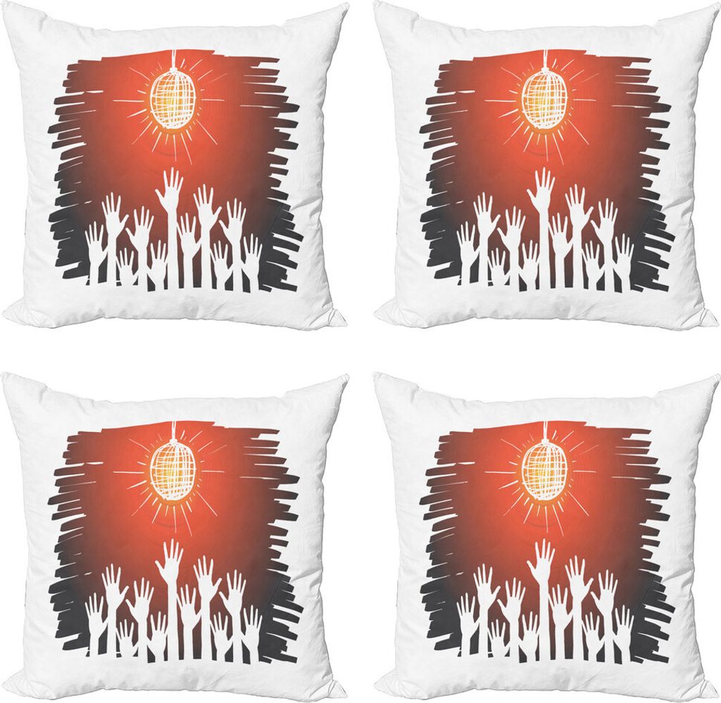 ABAKUHAUS Rave Kissenbezug Set (4 Stück), Party Night Club Fun Konzept, Moderner Doppelseitiger Digitaldruck, 45 cm x 45 cm, Mehrfarbig