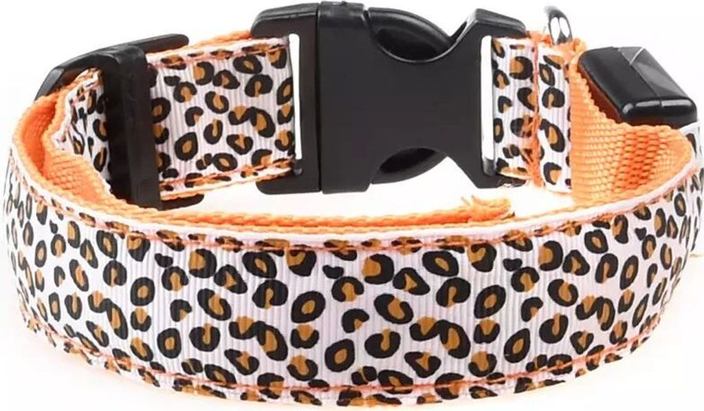 LED obojek pro psy s leopardím vzorem /Orange XS Obrázek produktu 
