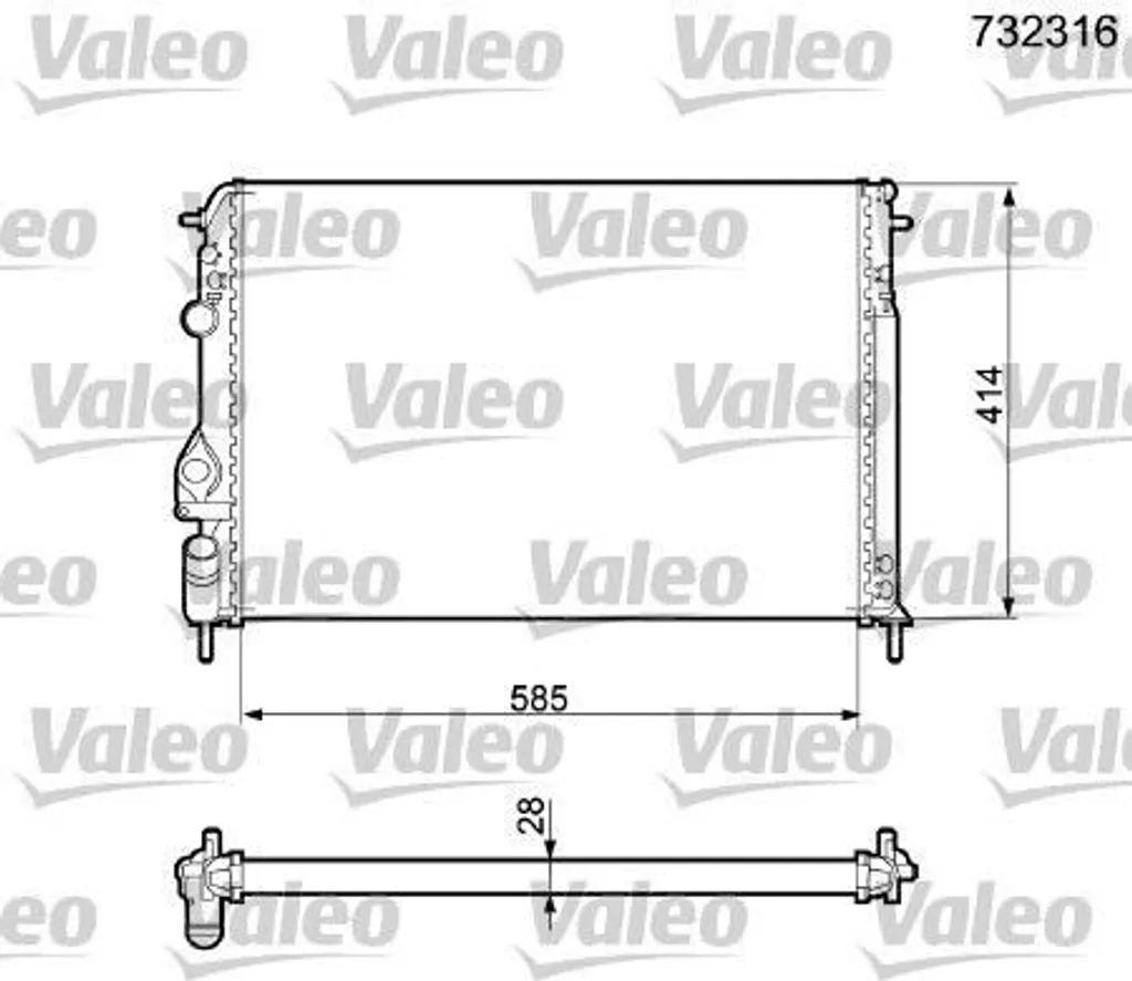 Radiateur neuf pour Renault Megane I et Scenic I - Idéal remplacement