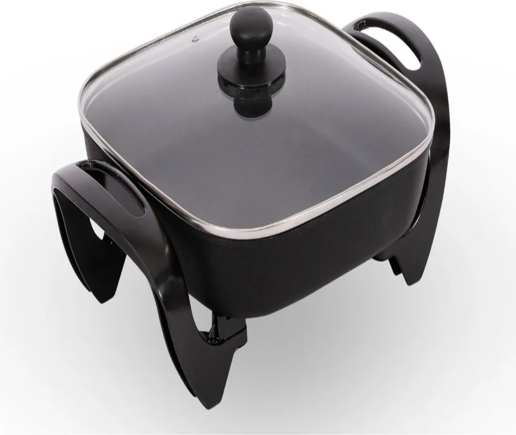 SCHÄFER Padella per pizza rettangolare 30x30 cm Padella elettrica 1500 W Nero