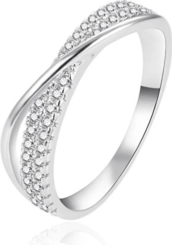 Elegante anello in argento con zirconi AGT-R19W - Circonferenza: 54 mm.